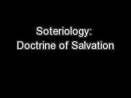 Soteriology: Doctrine of Salvation