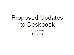 Proposed Updates to Deskbook