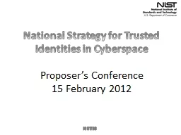 National Strategy for Trusted Identities in Cyberspace