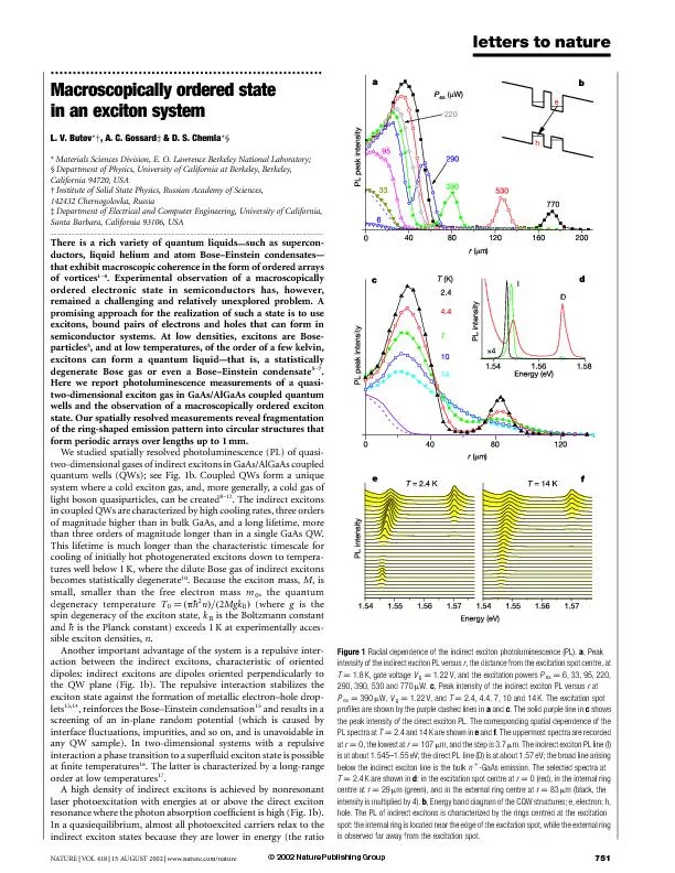 MacroscopicallyorderedstateinanexcitonsystemL.V.Butov,A.C.Gossard&D.S.