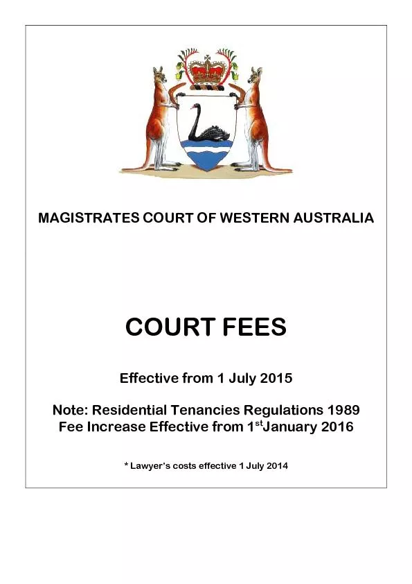 MAGISTRATES COURT OF WESTERN AUSTRALIA