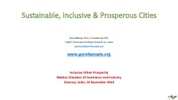 Sustainable, Inclusive & Prosperous Cities