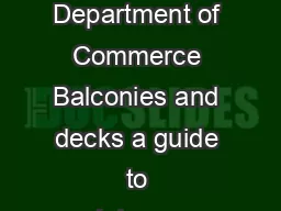 Government of Western Australia Department of Commerce Balconies and decks a guide to