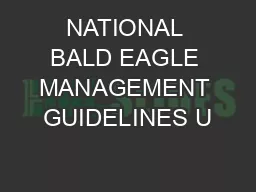 NATIONAL BALD EAGLE MANAGEMENT GUIDELINES U