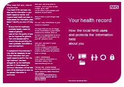 Your health record