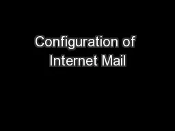 Configuration of Internet Mail