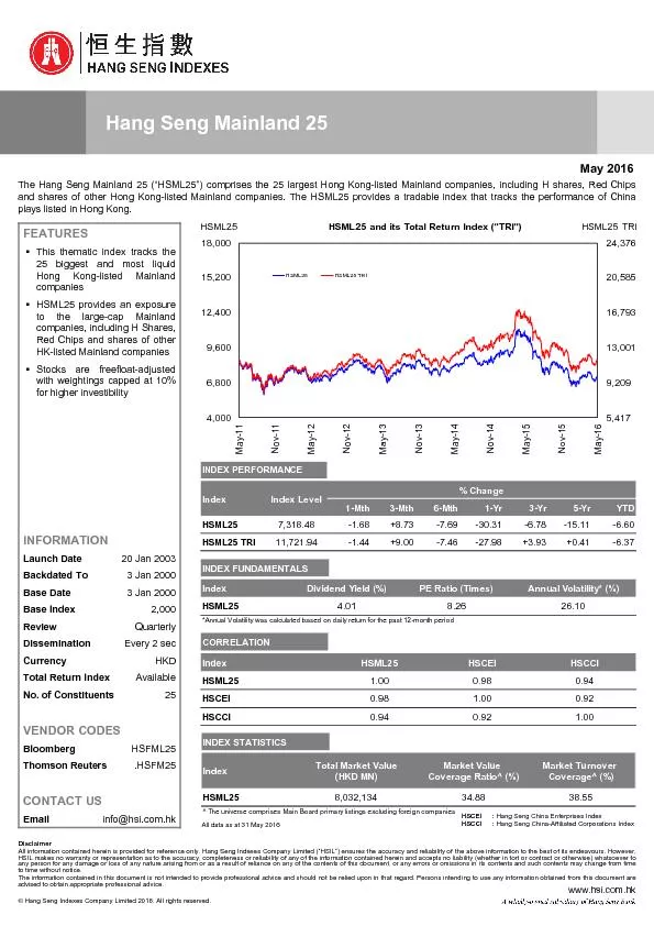 www.hsi.com.hkMay 2016Allinformationcontainedhereinisprovidedforrefere