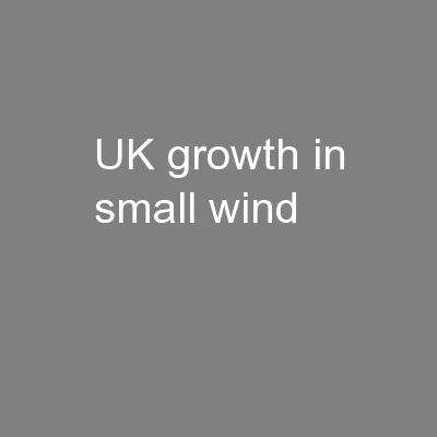 UK growth in small wind
