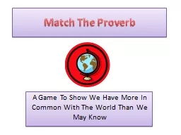 Match The Proverb