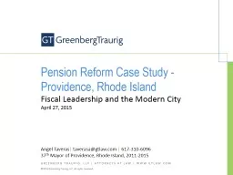 Pension Reform Case Study - Providence, Rhode Island
