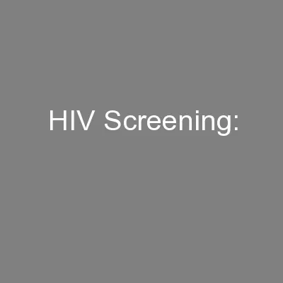 HIV Screening: