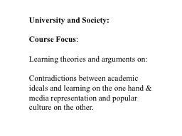University and Society: