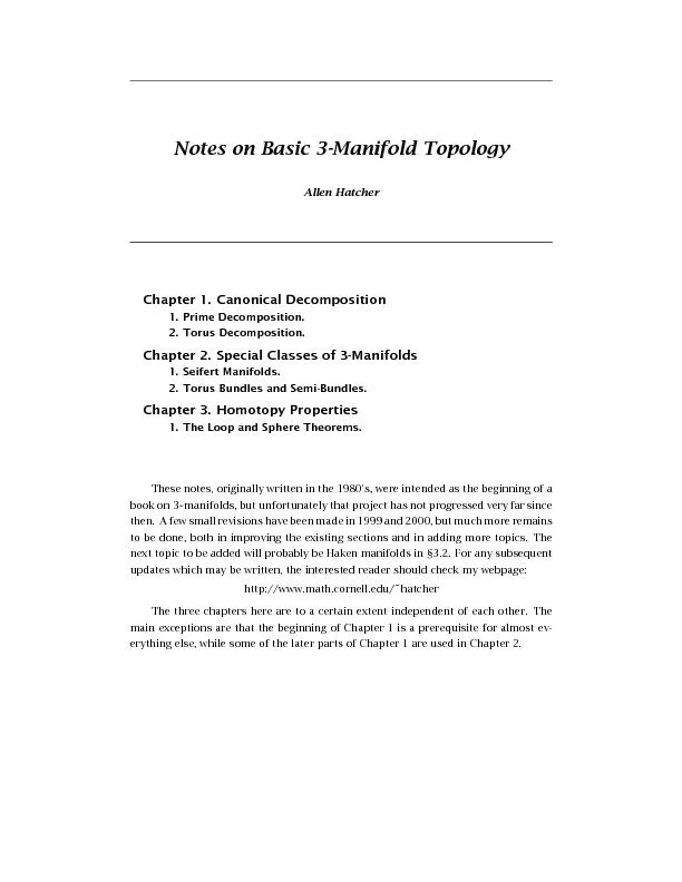 NotesonBasic3-ManifoldTopologyAllenHatcher