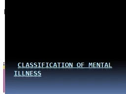 Classification of mental illness