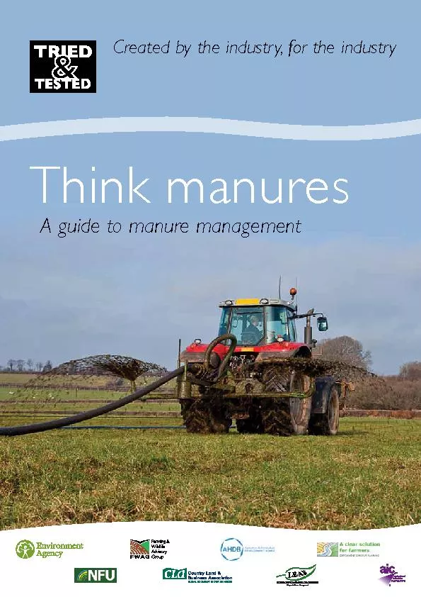 Think manuresA guide to manure management