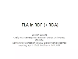 IFLA in RDF (+ RDA)