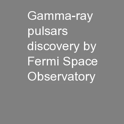 Gamma-ray pulsars discovery by Fermi Space Observatory