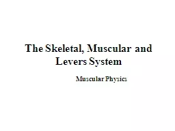 The Skeletal, Muscular and Levers System