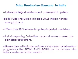 Pulse Production Scenario  in India