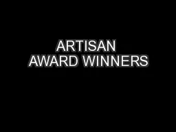 ARTISAN AWARD WINNERS
