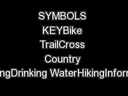SYMBOLS KEYBike TrailCross Country SkiingDrinking WaterHikingInformati
