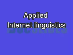 Applied Internet linguistics