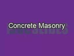 Concrete Masonry