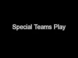 Special Teams Play