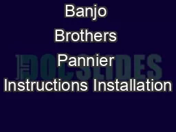 Banjo Brothers Pannier Instructions Installation