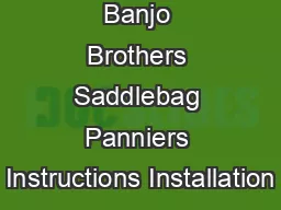 Banjo Brothers Saddlebag Panniers Instructions Installation