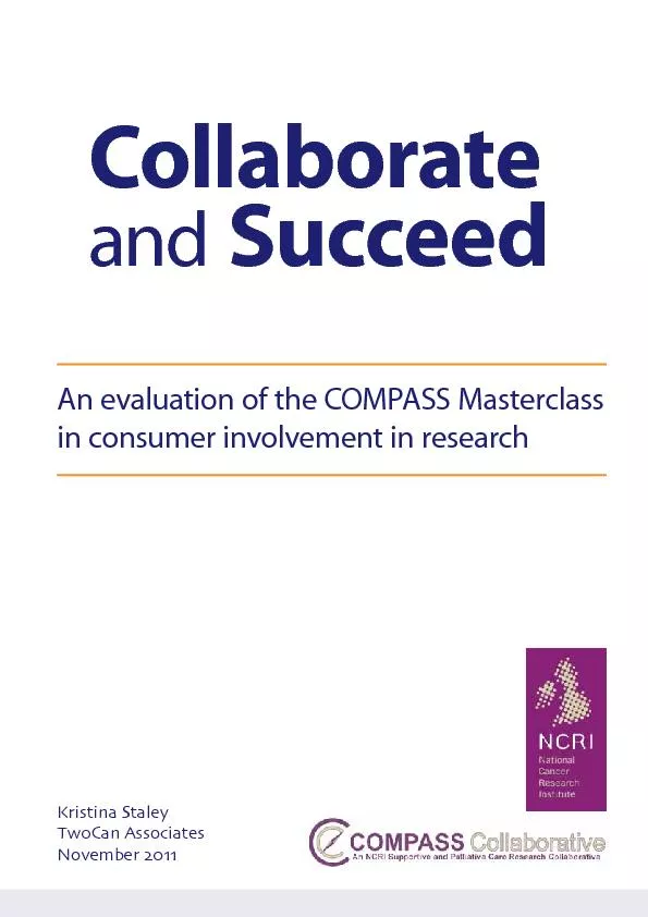 An evaluation of the COMPASS Masterclass in consumer involvement in re