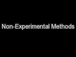 Non-Experimental Methods