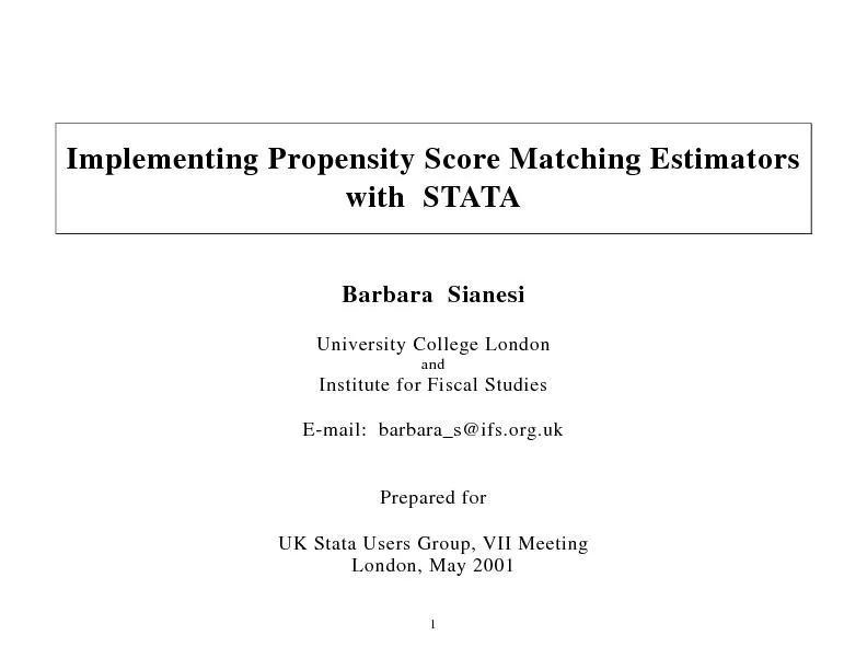 Implementing Propensity Score Matching Estimators