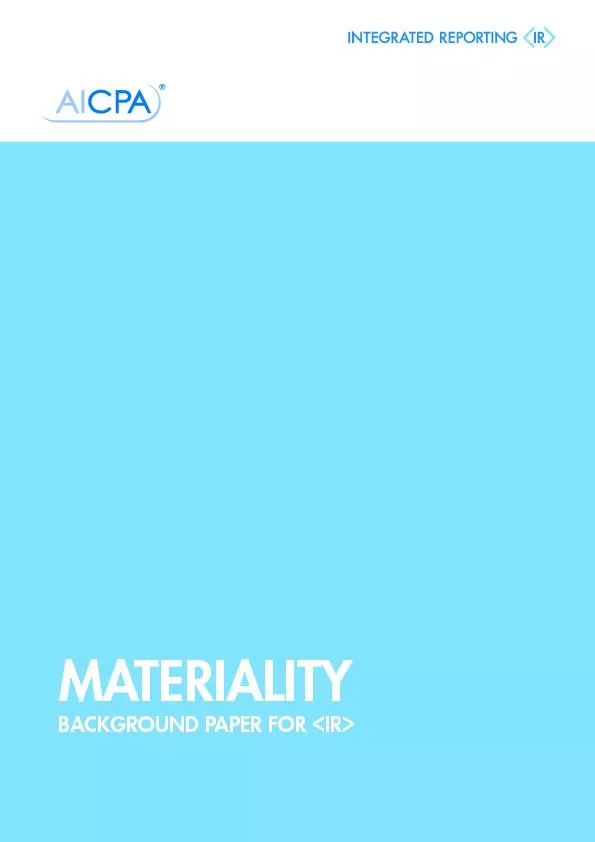 MATERIALITY