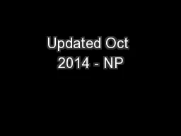 Updated Oct 2014 - NP