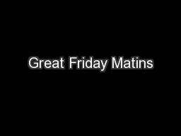 Great Friday Matins