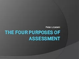 The four purposes of assessment