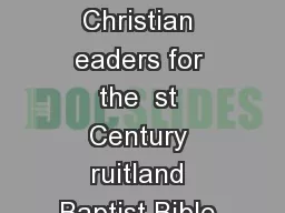 Revised August  Fruitland Baptist Bible College   atalog Equipping Christian eaders for