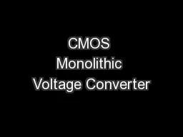 CMOS Monolithic Voltage Converter