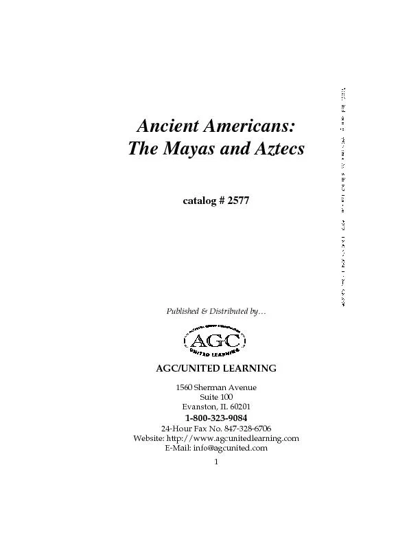 Ancient Americans:The Mayas and Aztecscatalog # 2577Published & Distri