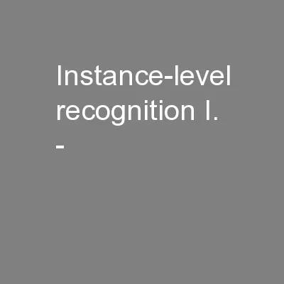 Instance-level recognition I. -
