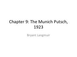 Chapter 9: The Munich Putsch, 1923