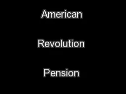 Southern Campaign American Revolution Pension Statements & Rosters
...