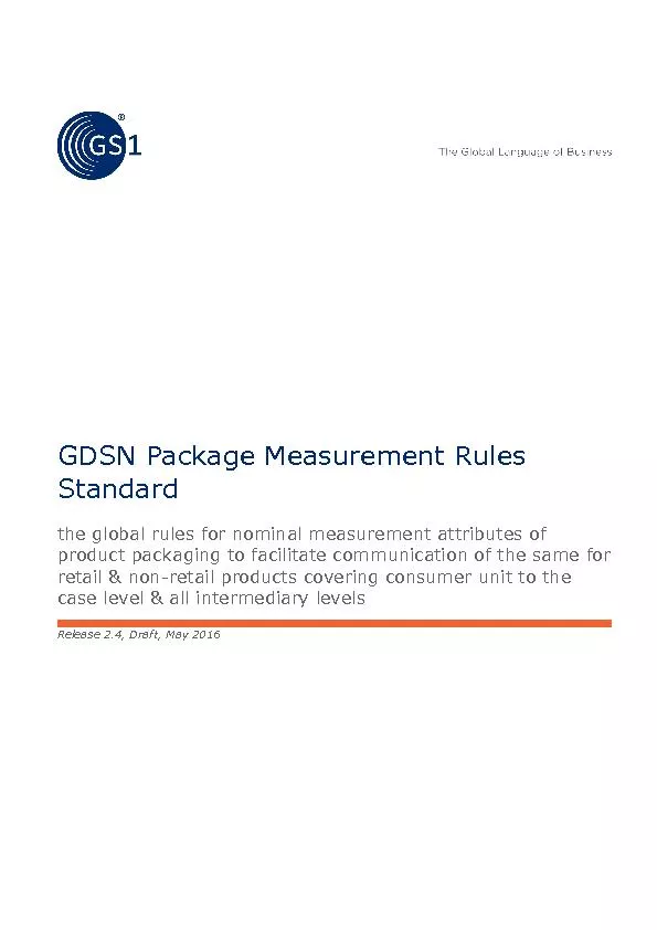 GDSN Package Measurement