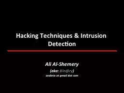 Hacking Techniques & Intrusion Detection