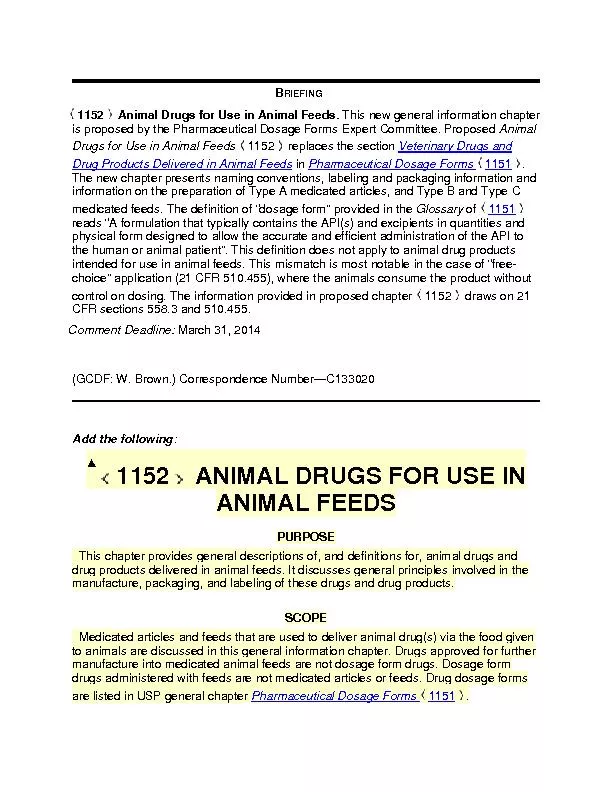 1152Animal Drugs for Use in Animal FeedsThis new general information c