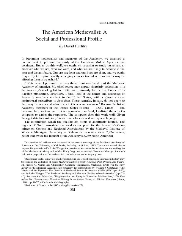 The American Medievalist: A