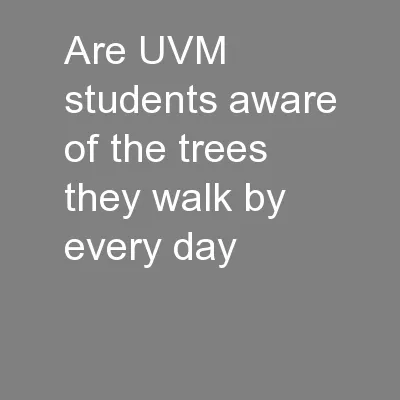 Are UVM students aware of the trees they walk by every day