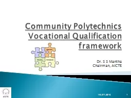 Community Polytechnics Vocational Qualification framework