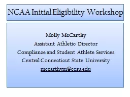 NCAA Initial Eligibility Workshop